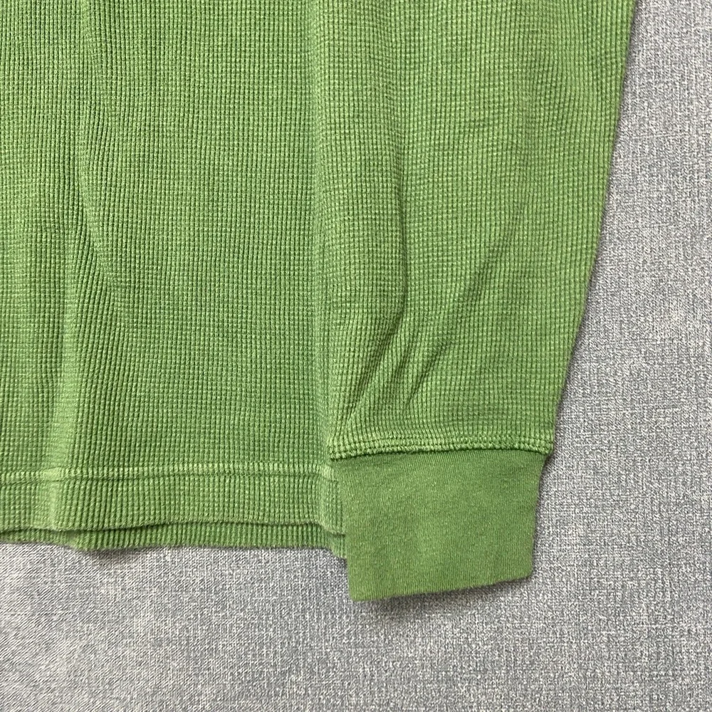 Gap Heavyweight Thermal T Shirt Boys Small Green Long Sleeve Crew Neck Casual